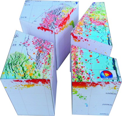 台灣立體地震分布紙模型